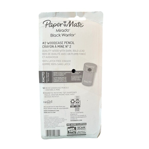 Paper Mate Mirado Black Warrior HB #2 Woodcase Pencils + X-Acto Pencil Sharpener - Picture 3 of 8